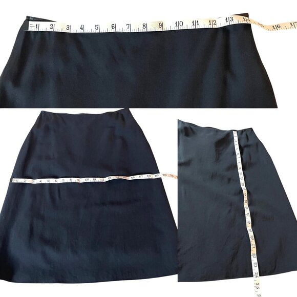 Vtg Y2k Banana Republic Women's Black Lined A-Line Skirt Size 6 Wool Blend - Picture 6 of 7